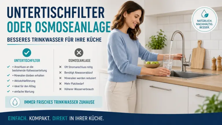 Untertischfilter oder Osmoseanlage: Die bessere Lösung für gefiltertes Trinkwasser in der Küche?