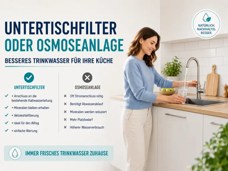Untertischfilter oder Osmoseanlage: Die bessere Lösung für gefiltertes Trinkwasser in der Küche?