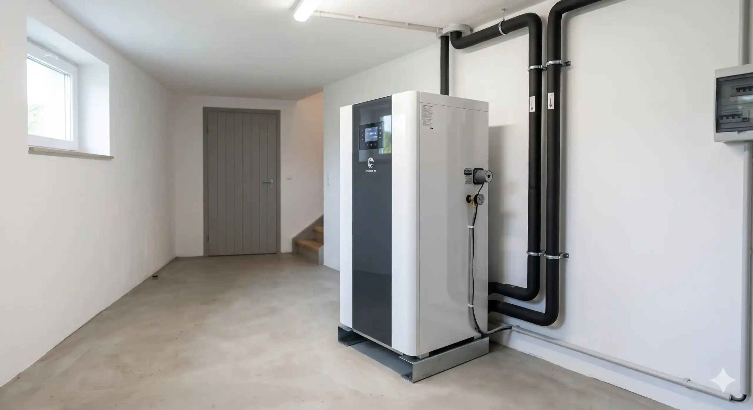 Moderner Wasserspeicher im Keller