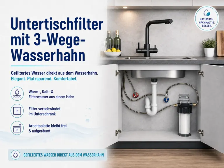 Untertischfilter mit 3-Wege-Wasserhahn: Gefiltertes Wasser direkt aus dem Wasserhahn