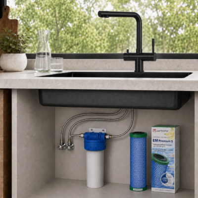 Untertischfilter Basic mit Carbonit EM Premium Aktivkohlefilter